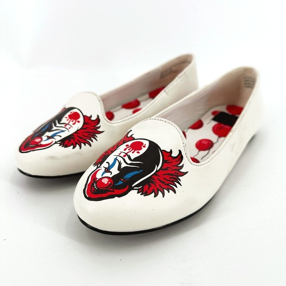 Strange Cvlt Womens Lydia Flats Slip On Ballet Size 7 Horror Halloween Pennywise - Picture 3 of 10